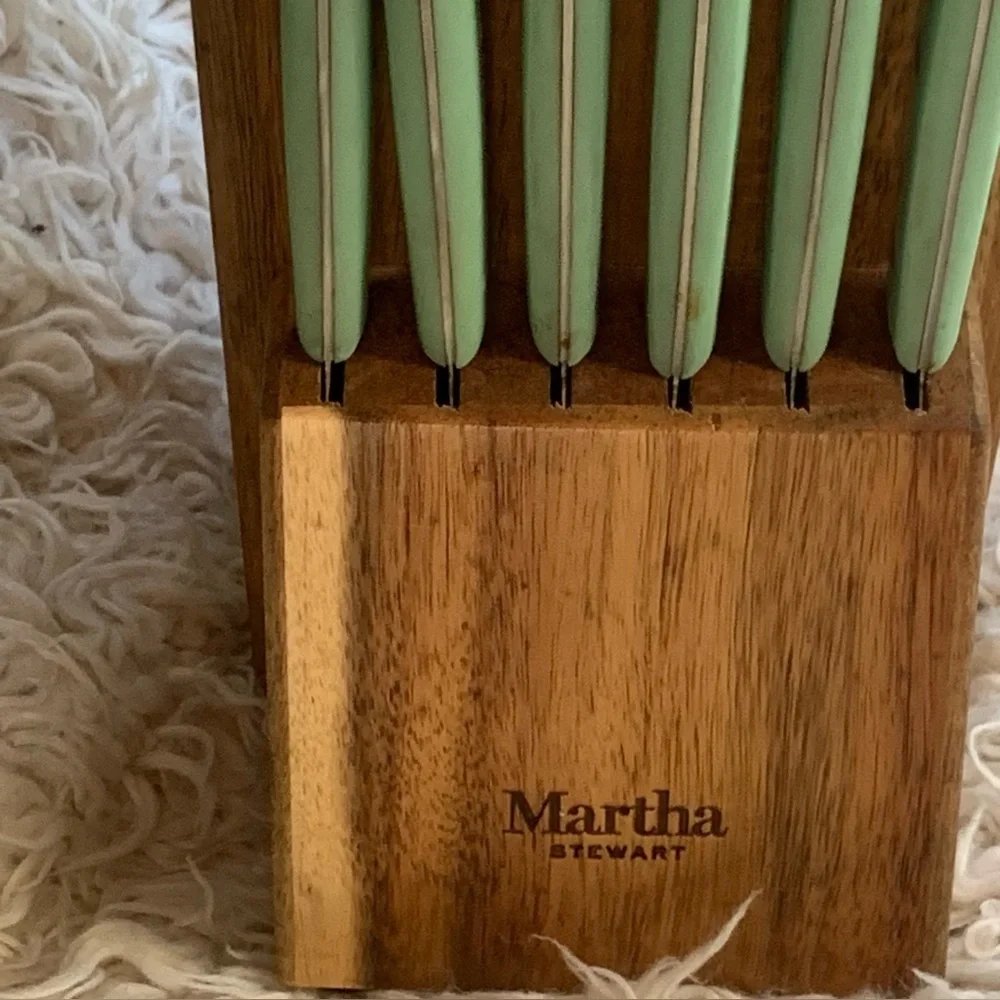 14 Pc Stainless Steel Cutlery Knife Block Set MARTHA STEWART + 4 Bonus Knives